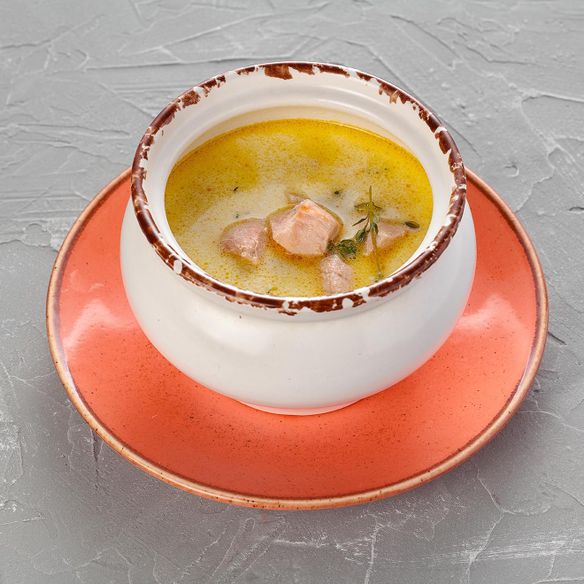 Сливочный суп с кетой